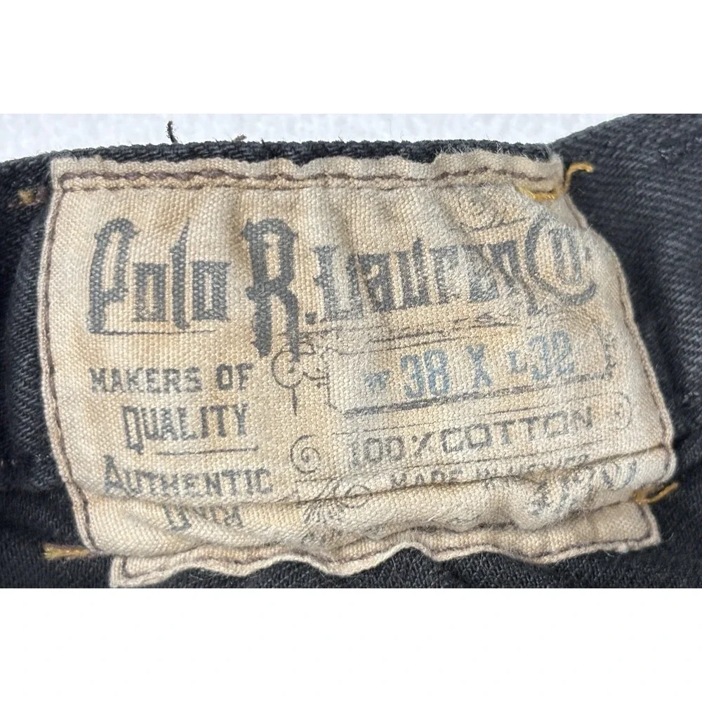 Polo Ralph Lauren Jeans 38x32‎ Hudson Black R26SD40 Classic Fit Denim Pants